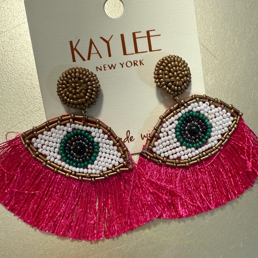 Kay Lee Pink Eye Earrings